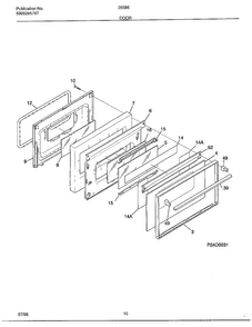 Door Diagram and Parts List for 285860A  Frigidaire Range