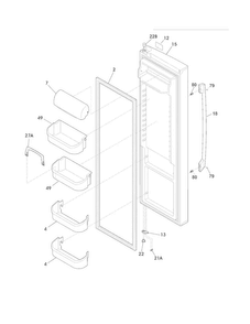 Refrigerator Door Diagram and Parts List for FPUS2698LF3  Frigidaire Refrigerator