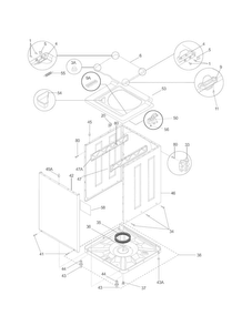 Lower Cabinet/top Diagram and Parts List for 41797962702  Kenmore Washer Dryer Combo
