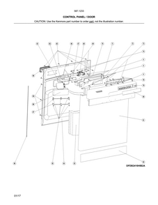 Control Panel/door Diagram and Parts List for 58712339F01B  Kenmore Dishwasher