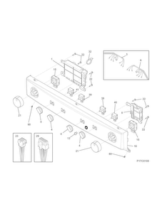 Control Panel Diagram and Parts List for 41761723510  Kenmore Washer Dryer Combo