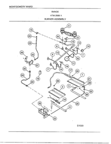 Range/ Burner Assy Diagram and Parts List for 2889A  Frigidaire Range