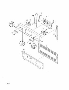 Backguard Diagram and Parts List for 79092202016  Kenmore Range