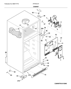 Cabinet Diagram and Parts List for FFTR1814TBB  Frigidaire Refrigerator