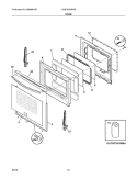 DOOR Diagram and Parts List for LGGF3033KWE  Frigidaire Range