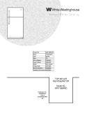 COVER Diagram and Parts List for WRT18MP6CSV  Westinghouse Refrigerator