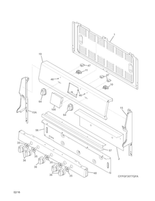 Backguard Diagram and Parts List for FPGF3077QFA  Frigidaire Range