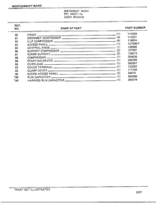 Chest Freezer Page 3 Diagram and Parts List for 88057-7A  Frigidaire Freezer