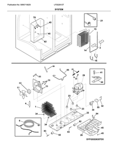 System Diagram and Parts List for LFSS2612TF2  Frigidaire Refrigerator