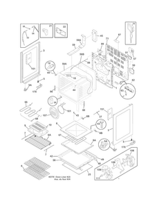 Body Diagram and Parts List for FGIF3061NFC  Frigidaire Range