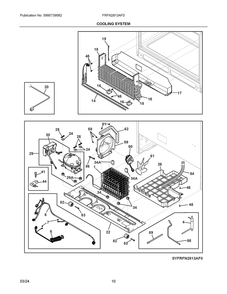 Cooling System Diagram and Parts List for FRFN2813AF0  Frigidaire Refrigerator