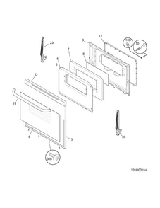 Door Diagram and Parts List for TGF351RBA  Tappan Range