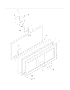 Door Diagram and Parts List for FFCH13M2MW1  Frigidaire Freezer