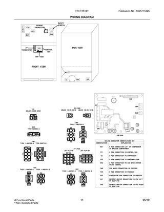 Wiring Diagram Diagram and Parts List for FFHT1514TB4  Frigidaire Refrigerator
