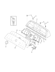 Control Panel Diagram and Parts List for FAHE4044MW0  Frigidaire Washer