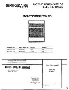 Cover Page Diagram and Parts List for 4813-80B  Frigidaire Range