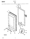 DOOR Diagram and Parts List for MFU14F1EW2  Frigidaire Freezer