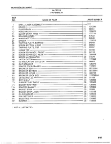 Freezer Page 6 Diagram and Parts List for 46856B-7  Frigidaire Freezer