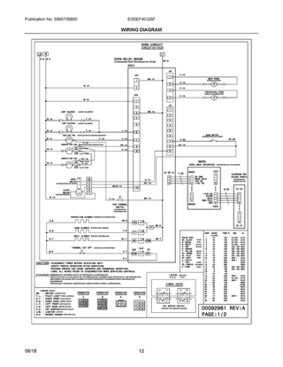 Wiring Diagram Diagram and Parts List for EI30EF4CQSF  Frigidaire Range
