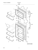 DOORS Diagram and Parts List for KATR1816MW2  Kelvinator Refrigerator