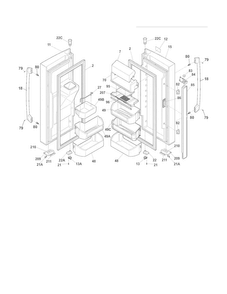 Fresh Food Door Diagram and Parts List for FPHF2399MF5  Frigidaire Refrigerator