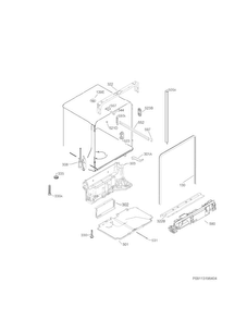 Tub & Frame Diagram and Parts List for FGID2474QW3B  Frigidaire Dishwasher