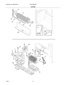 System Diagram and Parts List for FRUF2020AN0  Frigidaire Freezer