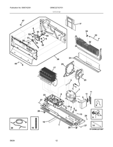 System Diagram and Parts List for GRMC2273CF01  Frigidaire Refrigerator
