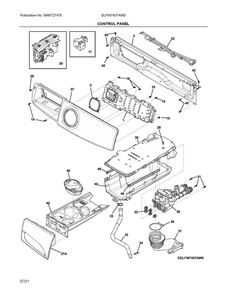 Control Panel Diagram and Parts List for ELFW7437AW0  Frigidaire Washer