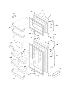 Doors Diagram and Parts List for WRTS23V7MW4  Frigidaire Refrigerator
