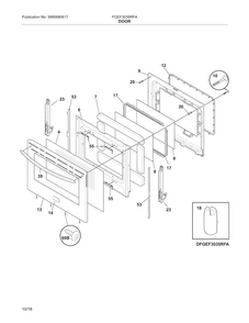 Door Diagram and Parts List for FGEF3035RFA  Frigidaire Range