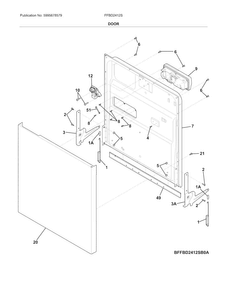 Part Location Diagram of 5304506908 Frigidaire DOOR