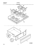 TOP / DRAWER Diagram and Parts List for WGF354BJDA  Westinghouse Range