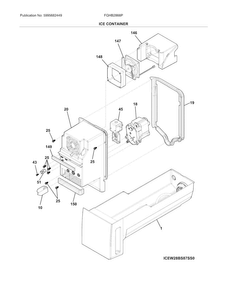 Ice Container Diagram and Parts List for FGHB2866PFNA  Frigidaire Refrigerator