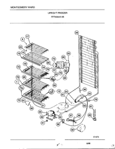 Upright Freezer Page 5 Diagram and Parts List for 40849B  Frigidaire Freezer