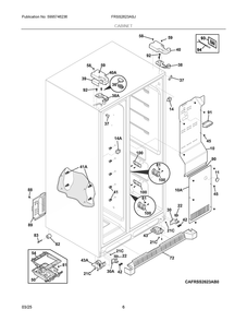 Cabinet Diagram and Parts List for FRSS2623ASJ  Frigidaire Refrigerator