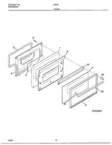 Door Diagram and Parts List for 283460B  Frigidaire Range