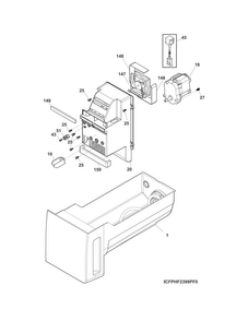 Ice Container Diagram and Parts List for EI23BC65KSAA  Electrolux Refrigerator