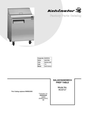 01 - COVER SHEET Diagram and Parts List for KCST27-8  Frigidaire Miscellaneous