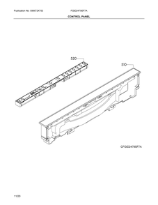 Control panel Diagram and Parts List for FGID2479SF7A  Frigidaire Dishwasher
