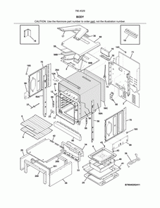Body Diagram and Parts List for 79040292412  Kenmore Wall Oven