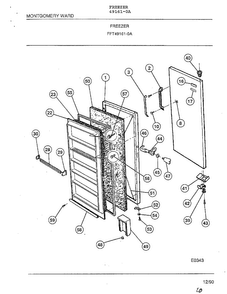 Freezer Diagram and Parts List for 49161-0A  Frigidaire Freezer