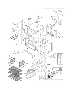 Lower Oven Diagram and Parts List for EI27EW45KB2  Electrolux Wall Oven