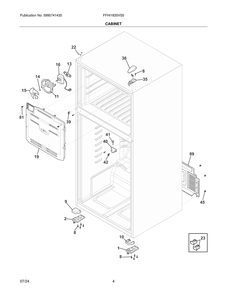 Cabinet Diagram and Parts List for FFHI1835VS5  Frigidaire Refrigerator