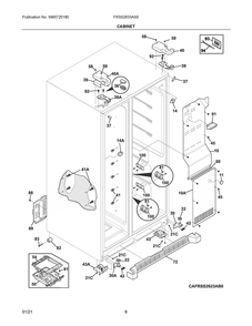 Cabinet Diagram and Parts List for FRSS2633AS0  Frigidaire Refrigerator