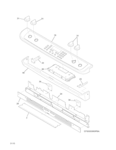 Backguard Diagram and Parts List for FGGS3065PBE  Frigidaire Range