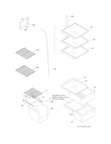 Shelves Diagram and Parts List for FFHS2611LBLA  Frigidaire Refrigerator