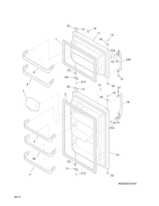 Doors Diagram and Parts List for 25360089411  Kenmore Refrigerator