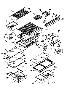 Shelves/controls Diagram and Parts List for FRT21TN0D3  Frigidaire Refrigerator