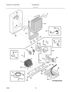 System Diagram and Parts List for FRSS2623AD3  Frigidaire Refrigerator